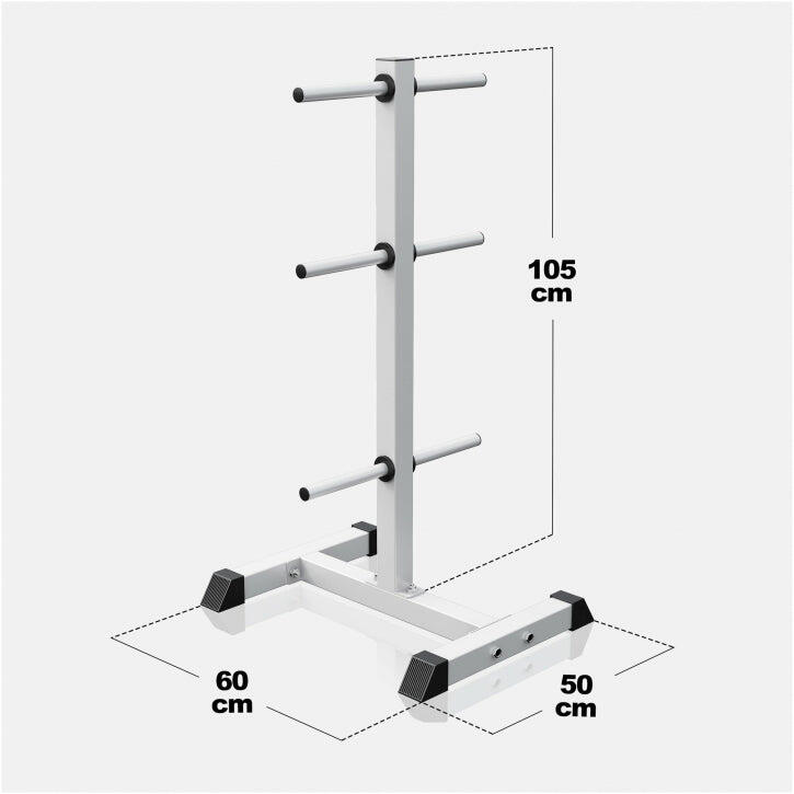 Rack para Discos Gorilla Sports Blanco Diámetro 30/31 mm