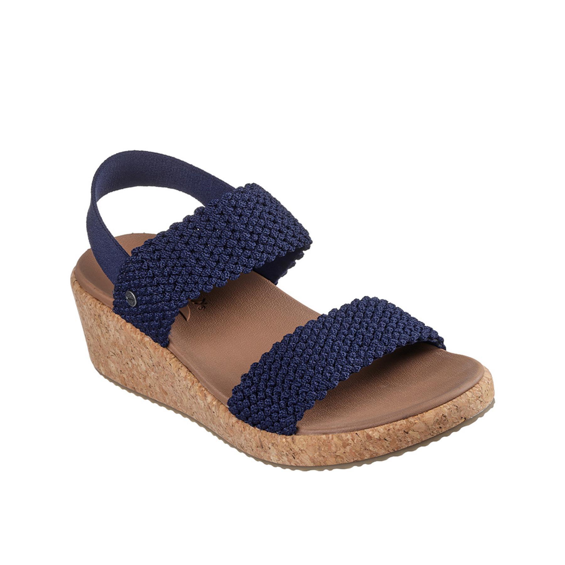 Sandalias Cuña Mujer Skechers 119981_NVY Azul marino con Ajuste