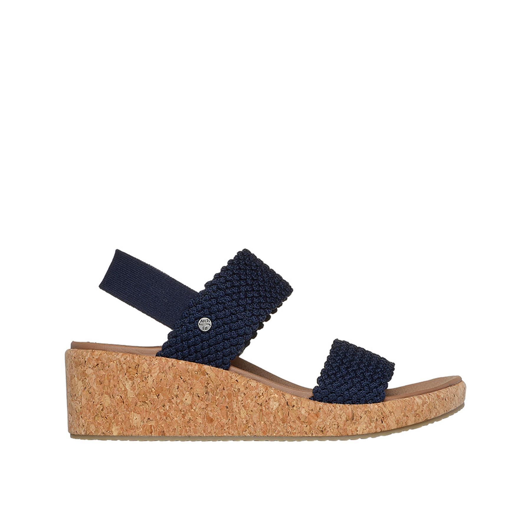 Sandalias Cuña Mujer Skechers 119981_NVY Azul marino con Ajuste