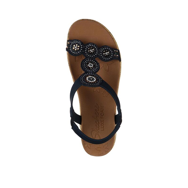 Sandalias Cuña Mujer Skechers 119010_NVY Azul marino con Ajuste Elástico