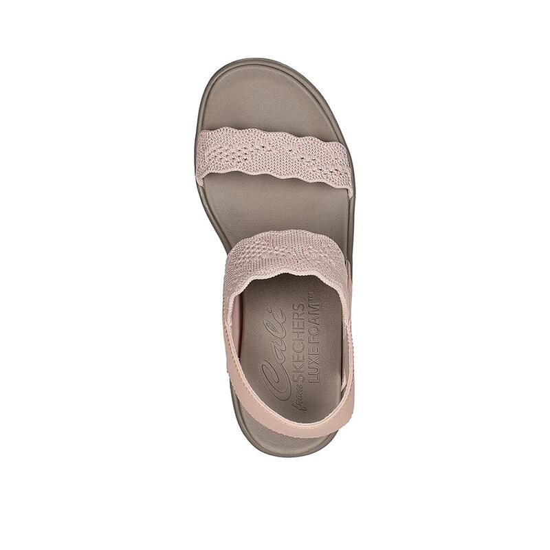 Sandalias Cuña Mujer Skechers 119601_BLSH Rosas Plantilla Foam con Amortiguación