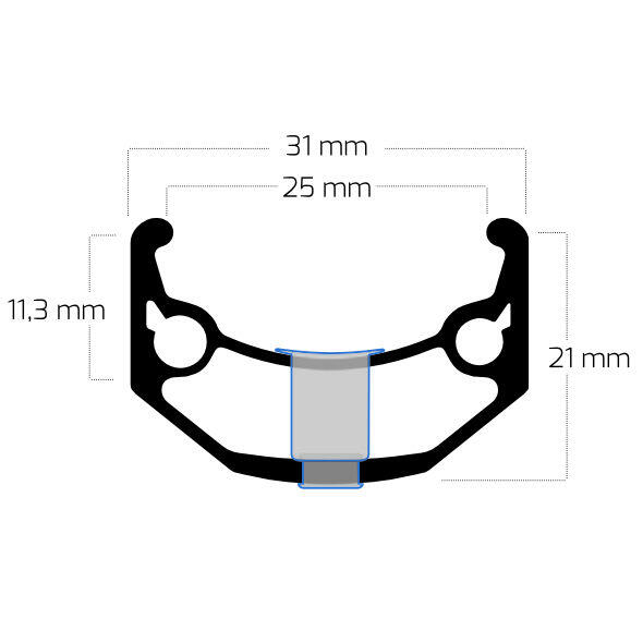 Félula Robusta Ryde Big Bull 28" Aluminio 36 Agujeros Negro 2/4