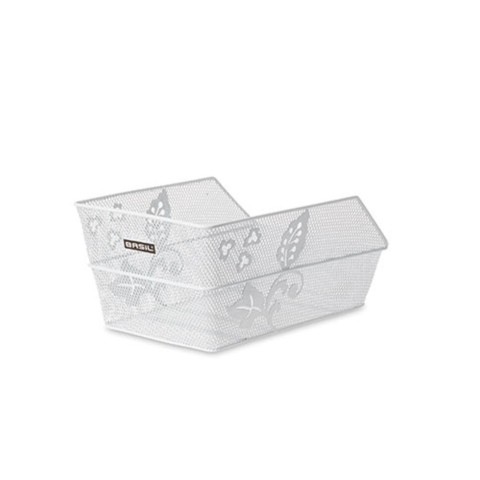 Kosz Rowerowy Cento S Fm Flower Ze Stałym Mocowaniem 32 X 22 X 17 Cm - Biały