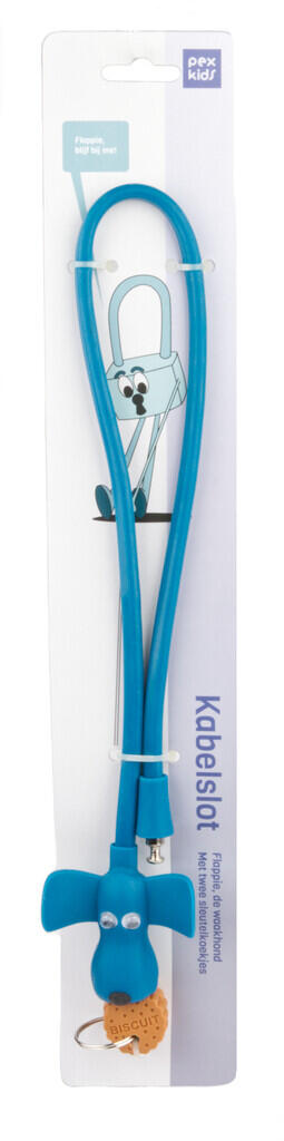 PexKids Flappie Lucchetto a Cavo 10 x 58 cm, Silicone Blu. 2/3