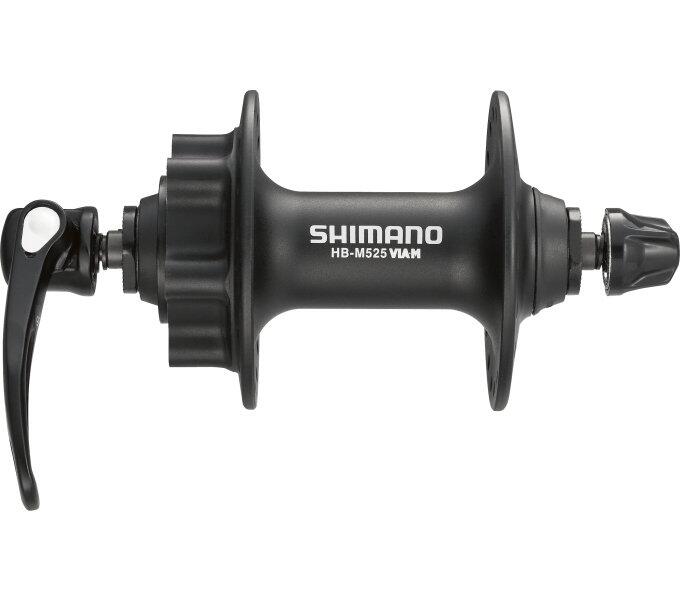 SHIMANO Shimano FH‑M525 Mozzo Anteriore 32 Fori, Attacco Disco 6 Bulloni, Nero.