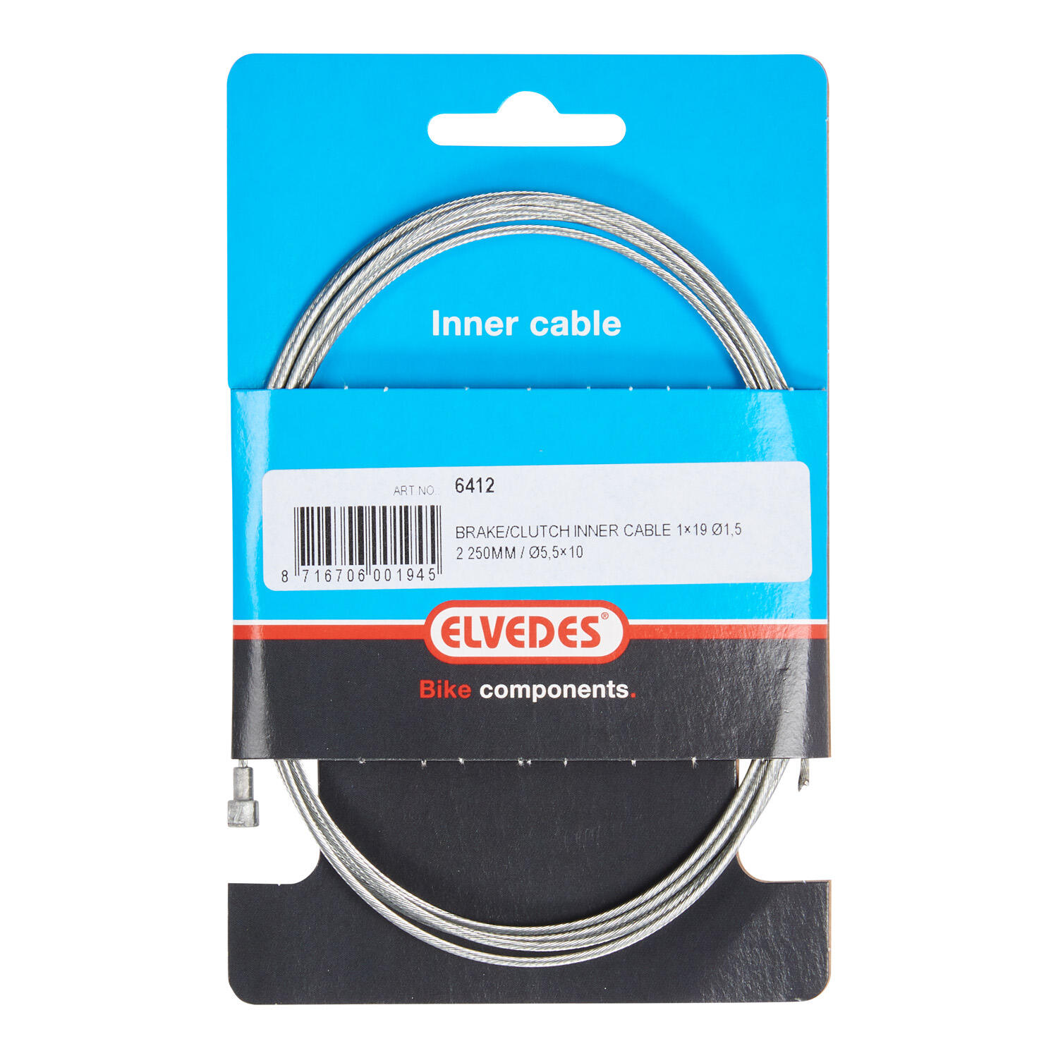 Elvedes Cable Interior 2250 mm Galvanizado Ø1.5 mm con V-Nipple 2/2