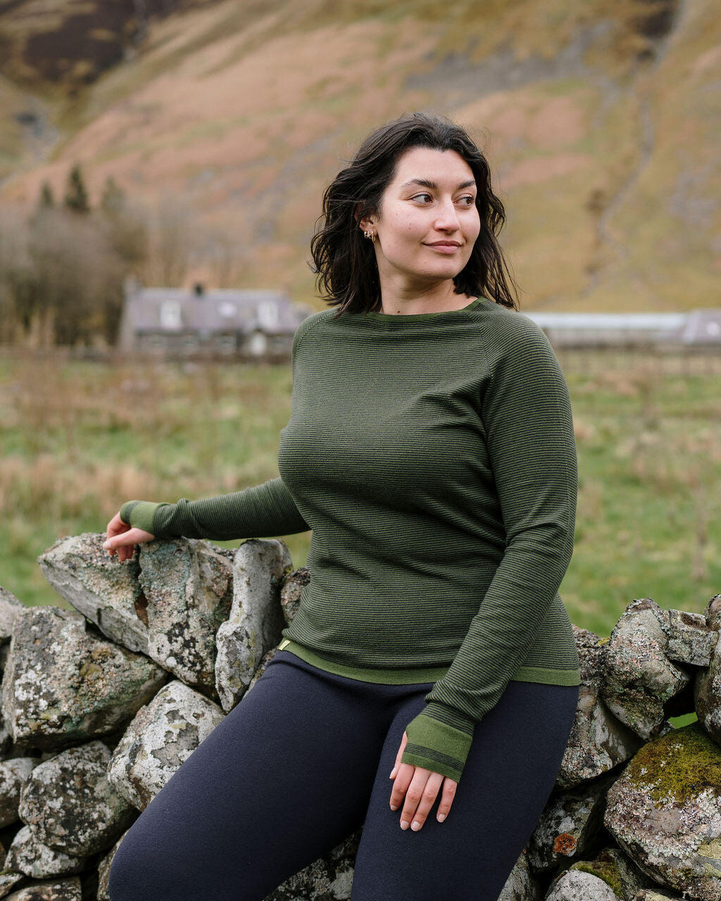 FINDRA Fern Stripe Merino Base Layer