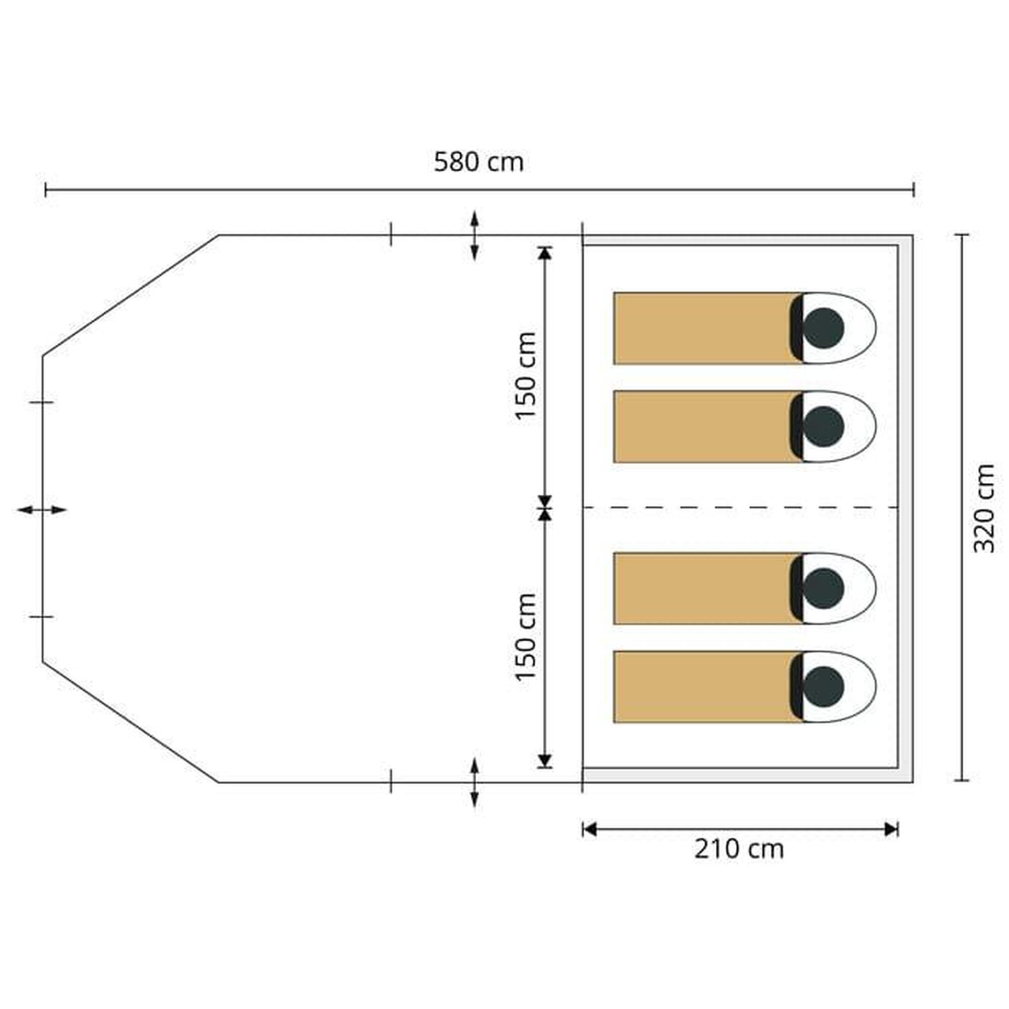 Namiot kempingowy tunelowy Nordland 4 Sleeper Protect, 4- osobowy, 1-2 sypialnie