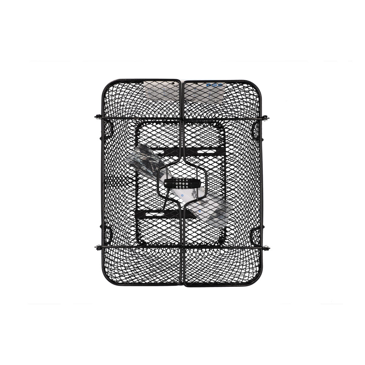 FISCHER Gepäckträgerkorb PLUS Safe -  engmaschig sw 3/5