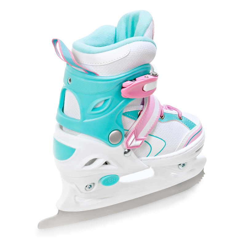 Patines 2en1 Ruedas Ajustables LED Lia Blanco/Menta/Rosa