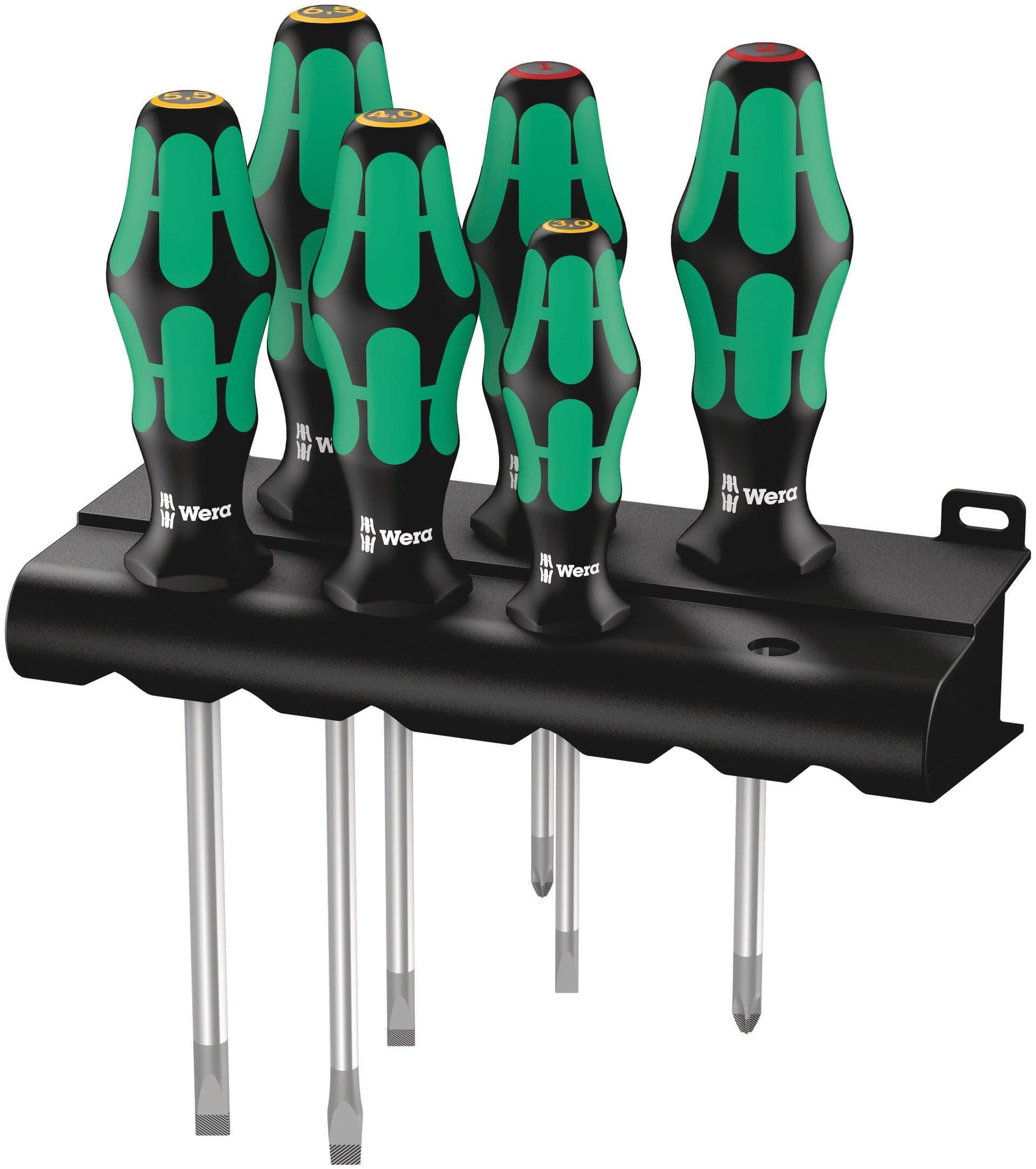 Wera 334/6 Rack Screwdriver 6-Piece Set w/Rack