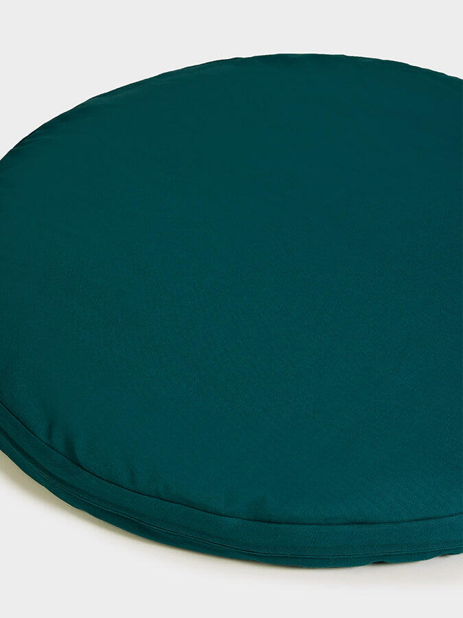 Yoga Studio EU Round Organic Zabuton Meditation Cushion - Teal 3/4