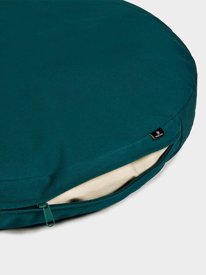 Yoga Studio EU Round Organic Zabuton Meditation Cushion - Teal 4/4