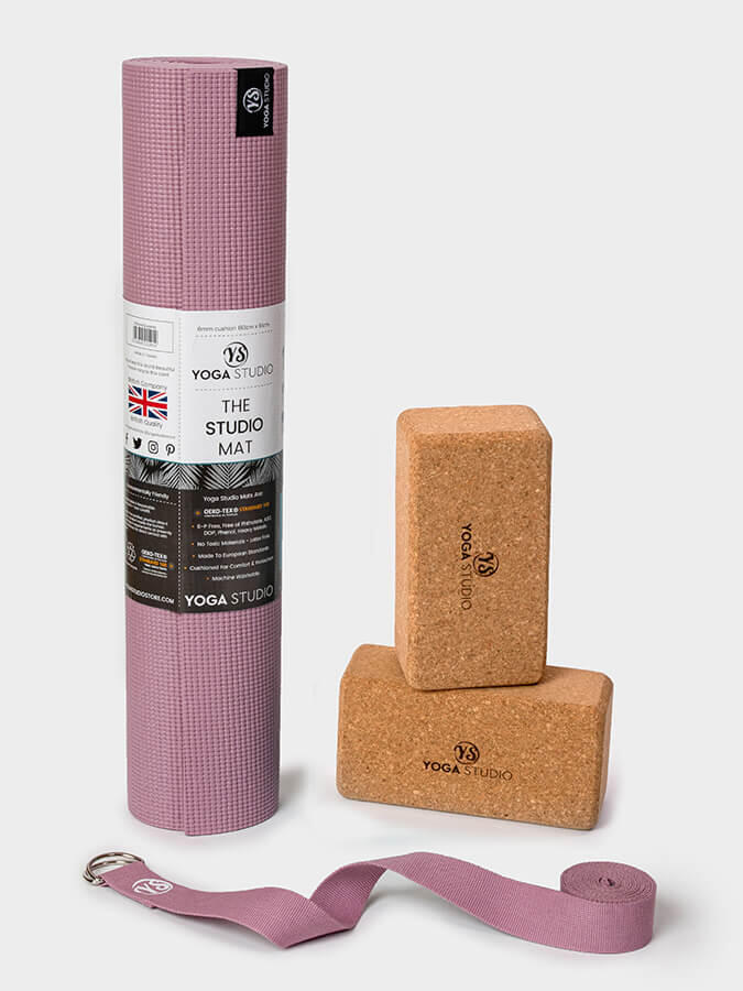 YOGA STUDIO Yoga Studio Oeko-Tex Starter Cork Yoga Set - Dusty Pink