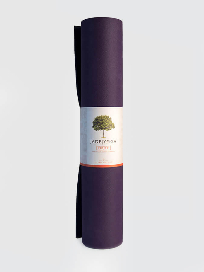 Jade Yoga Fusion 74" Yoga Mat 8mm - Purple 1/2