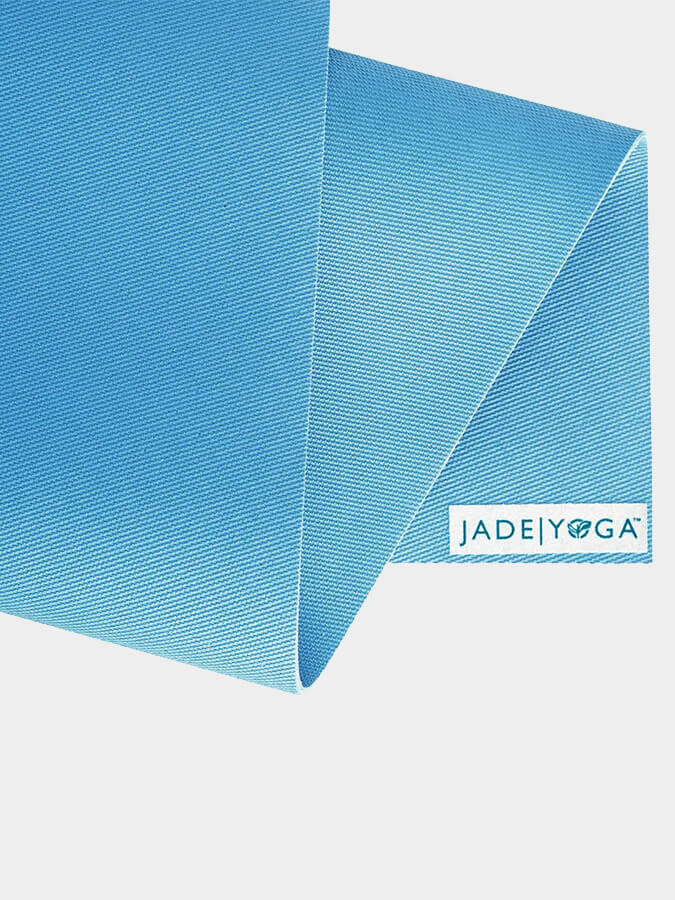 Jade Yoga Harmony 68" Inch Yoga Mat 5mm - Sky Blue 2/4