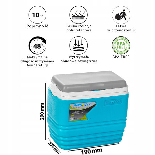 Mini lodówka przenośna Pinnacle TPX 7013 10L  +3 wkłady chłodzące