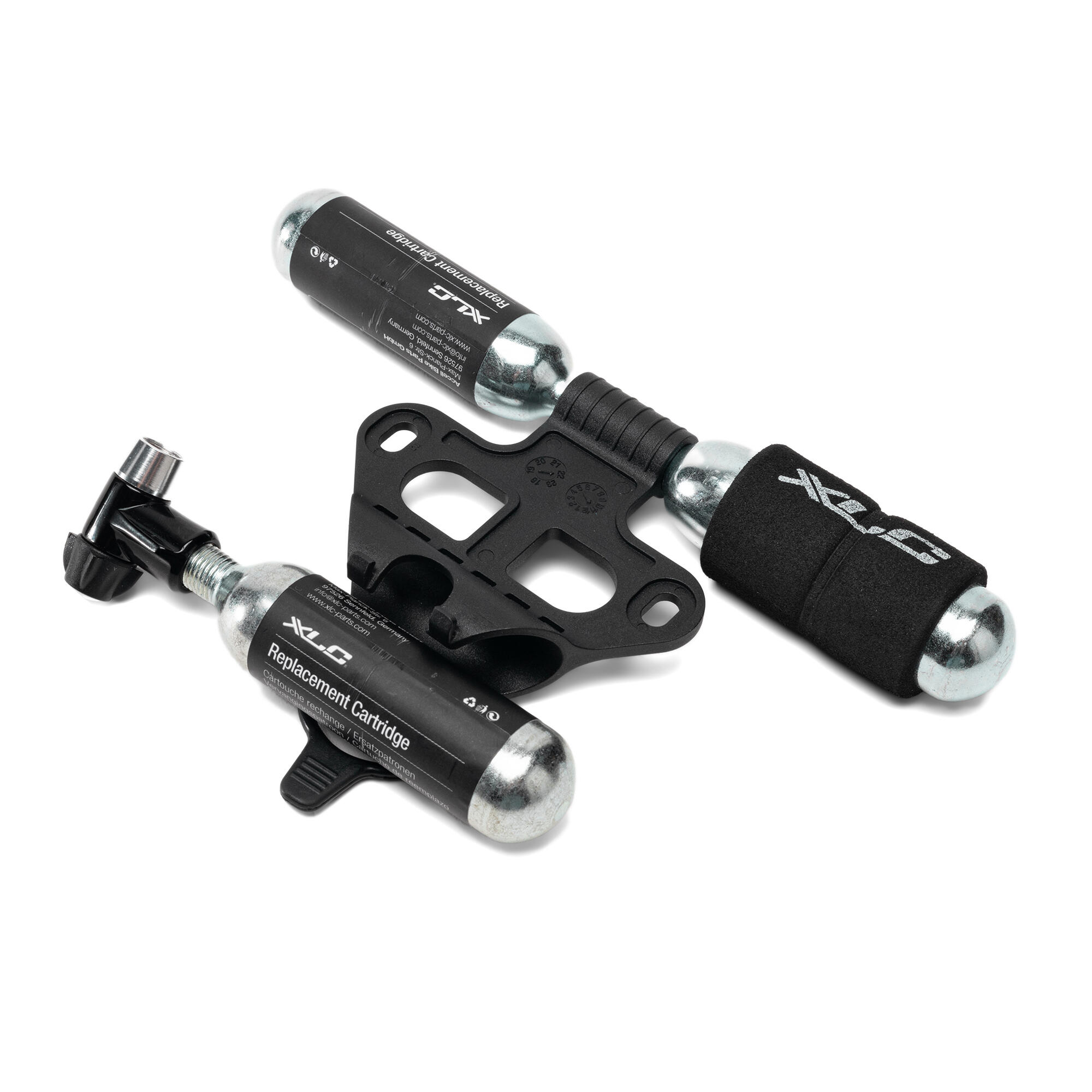 XLC CO2 PU-M03 fietspomp + 3 patronen van 16 g 1/3