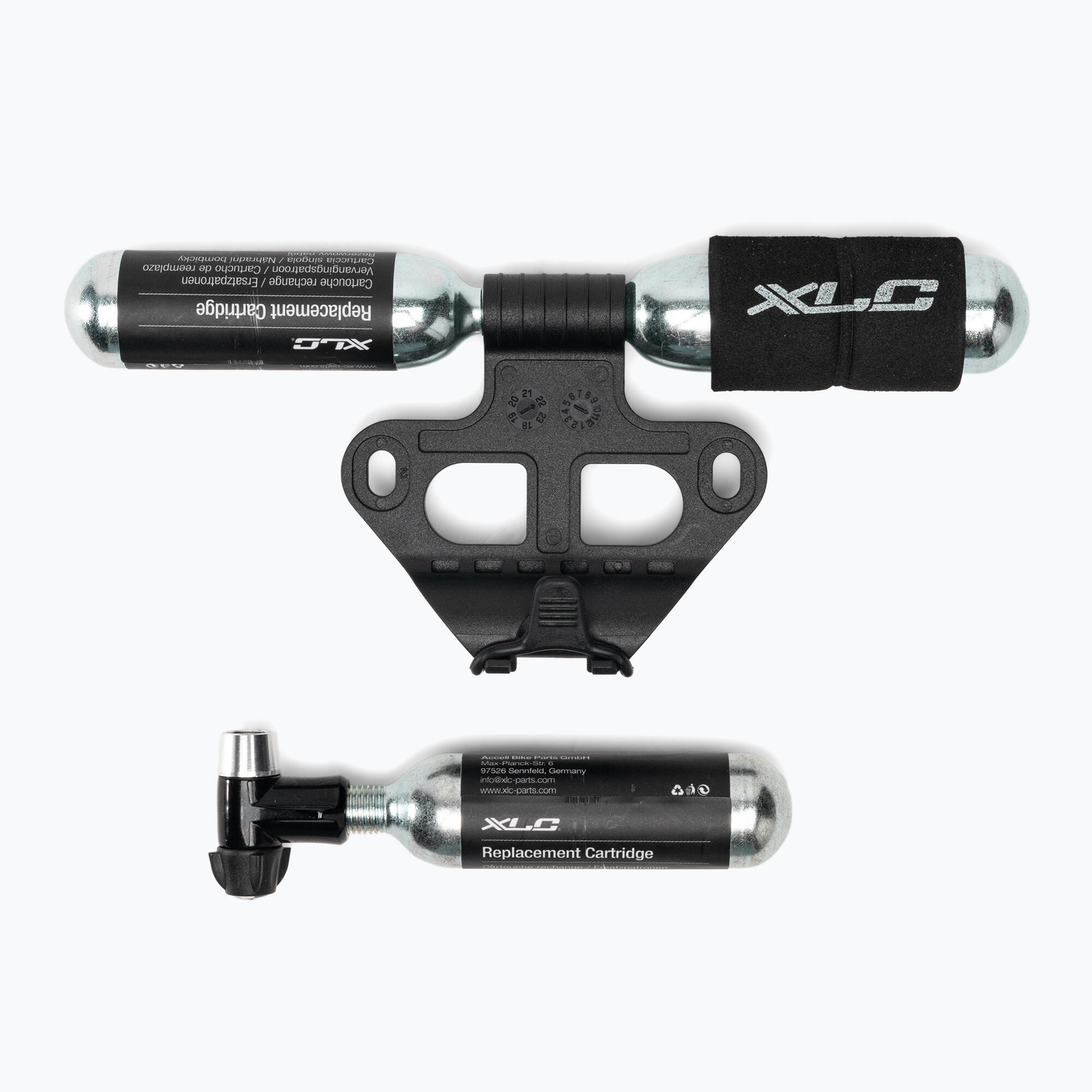 XLC CO2 PU-M03 fietspomp + 3 patronen van 16 g 2/3