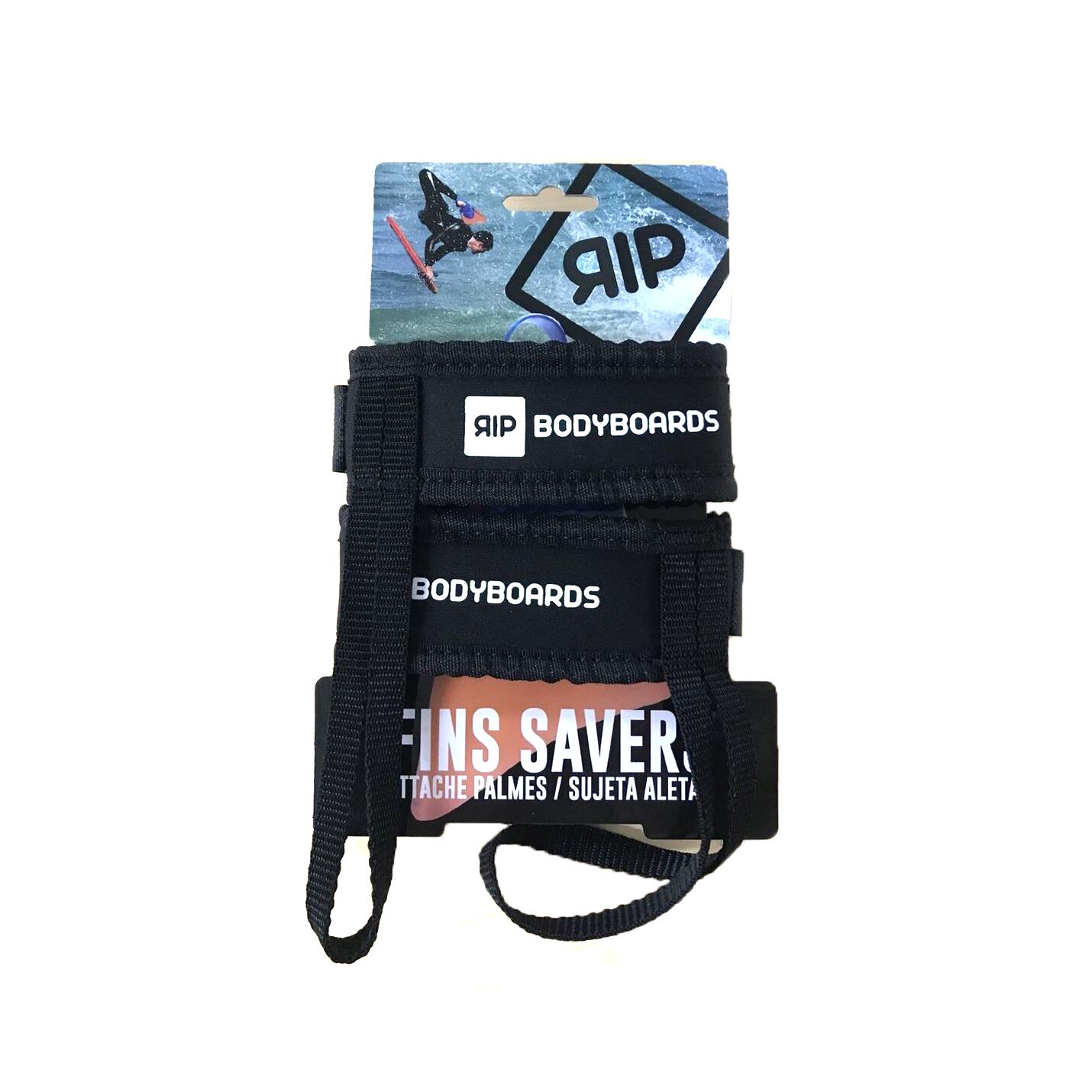 RIP Bodyboard - Par de Fin Leashes - Fin Savers Preto
