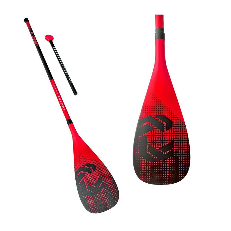 Remo o pala paddle surf 2 piezas Caguiro Carbon Pro 100% Rojo