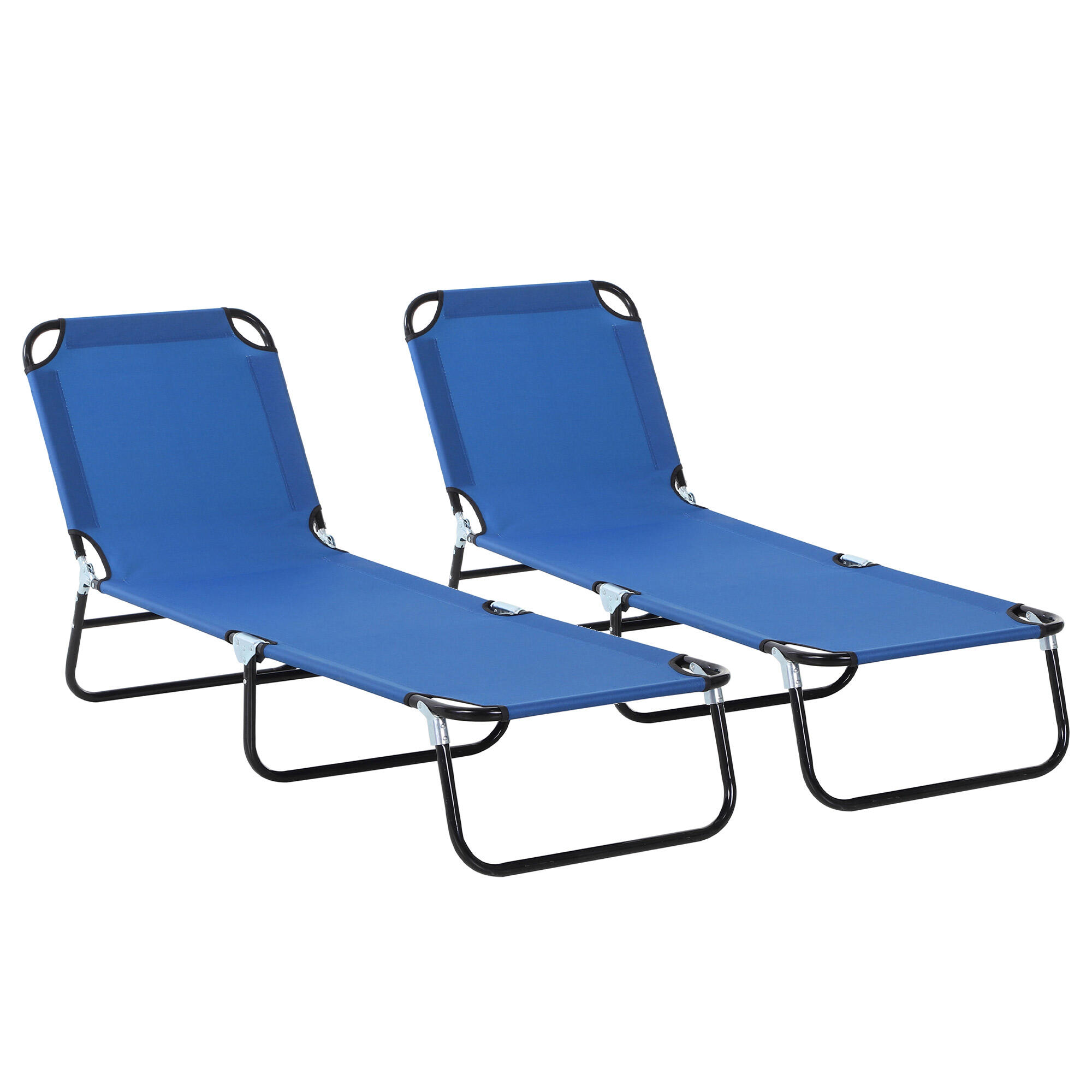 Tumbonas Plegables Outsunny 188x56x28 cm Azul 1/7