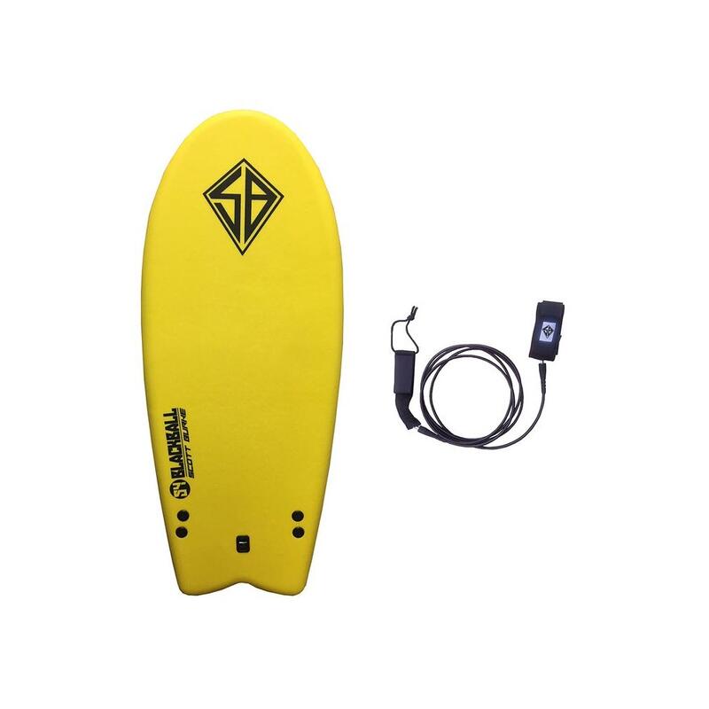 CBC - Tabla de surf de espuma - Softboard Black Ball - 5'4 Fish - Amarillo