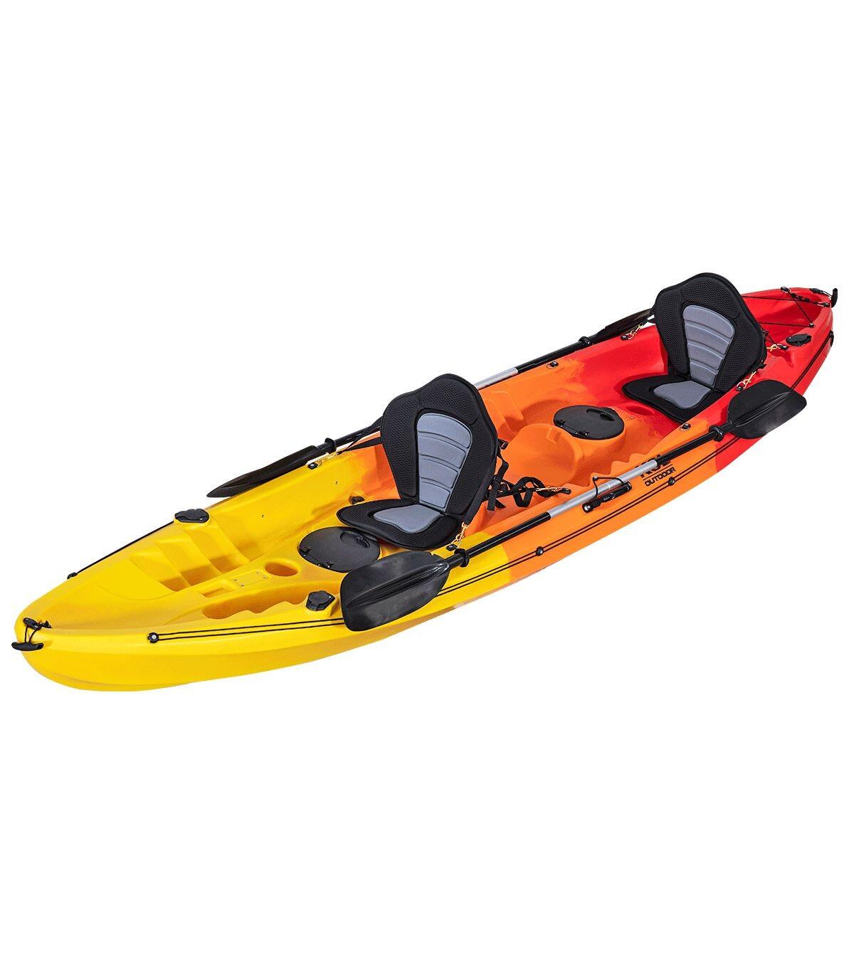 KOL OUTDOOR Kayak doble paseo/recreo Oceanus R Rojo Naranja Amarillo (372 x 86 cm)
