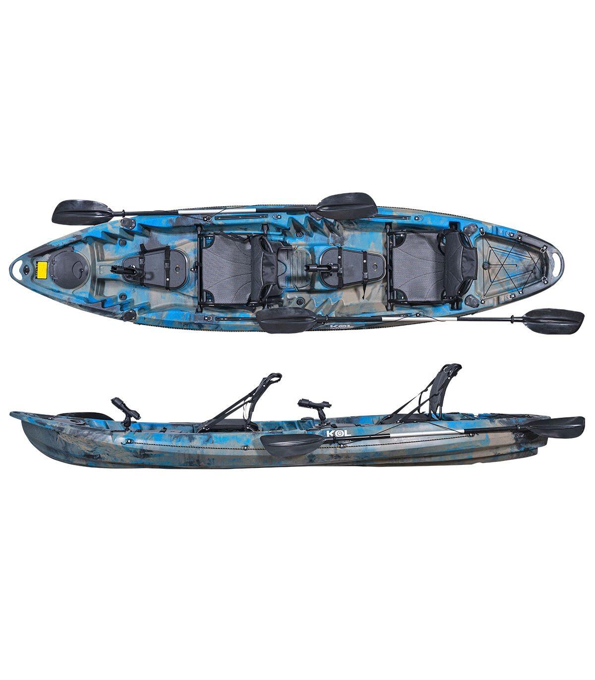Caiaque de pesca duplo OCEANUS PRO cadeiras de alumínio Dark Blue Camo 375x86cm 2/7
