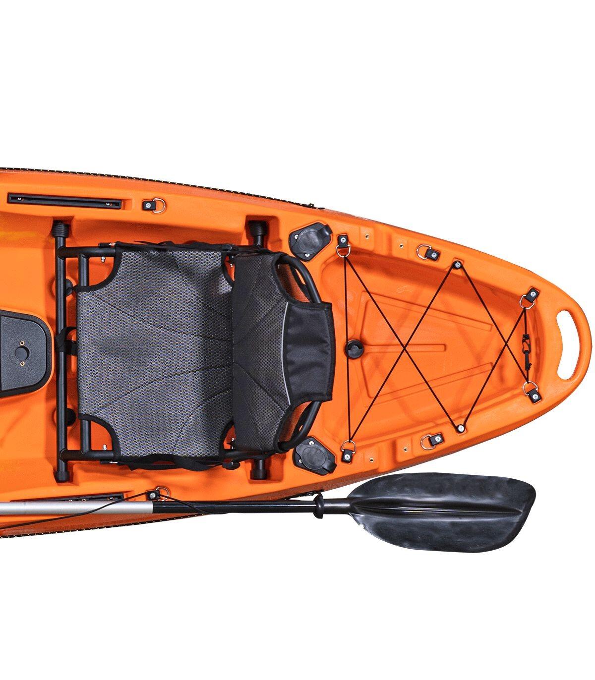 Caiaque de pesca duplo OCEANUS PRO cadeiras de alumínio amarelo laranja 375x86cm 6/7