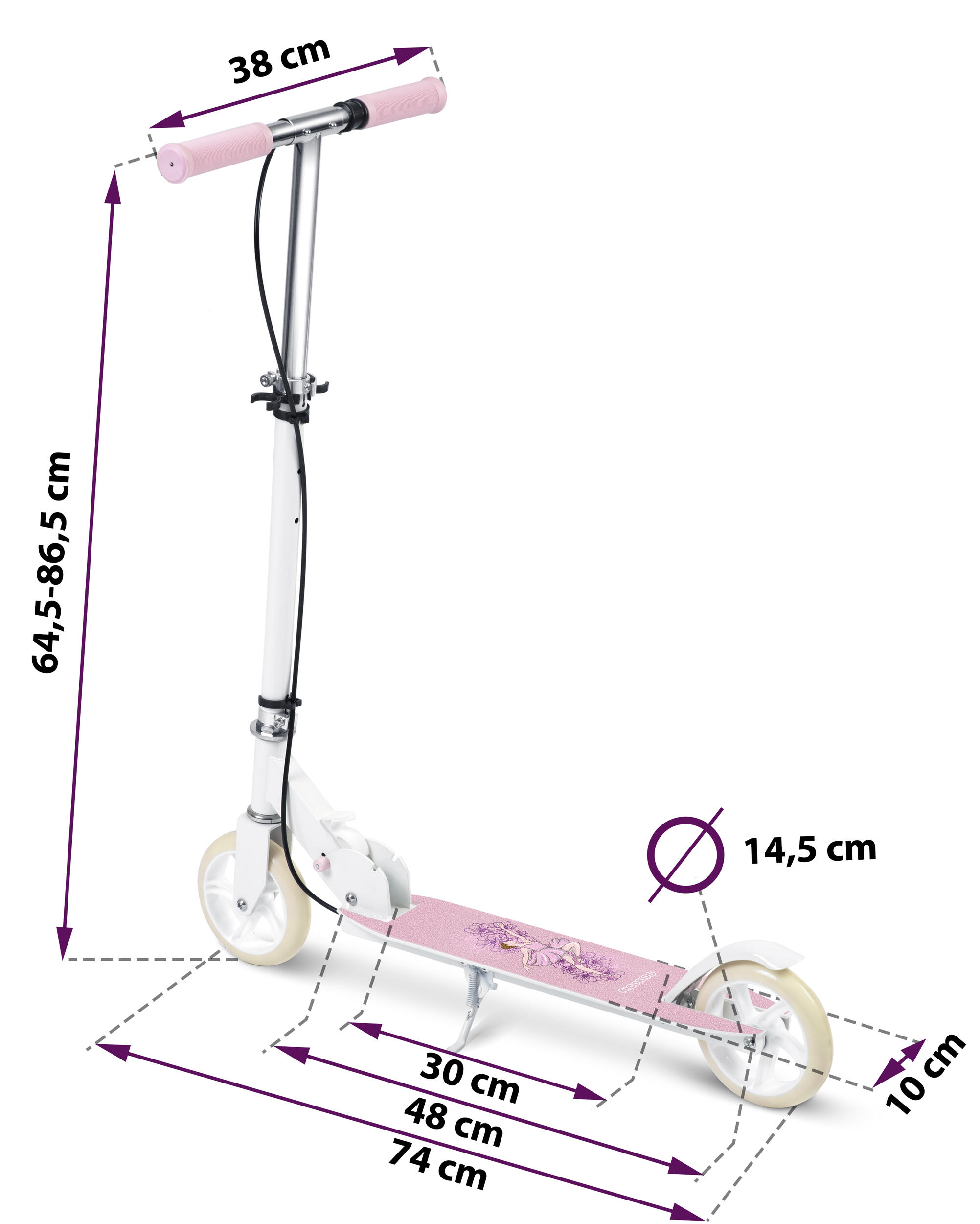 ÜBERSCHRIFT: Kinder Roller Scooter Faltbar - Kodi pink 7/7