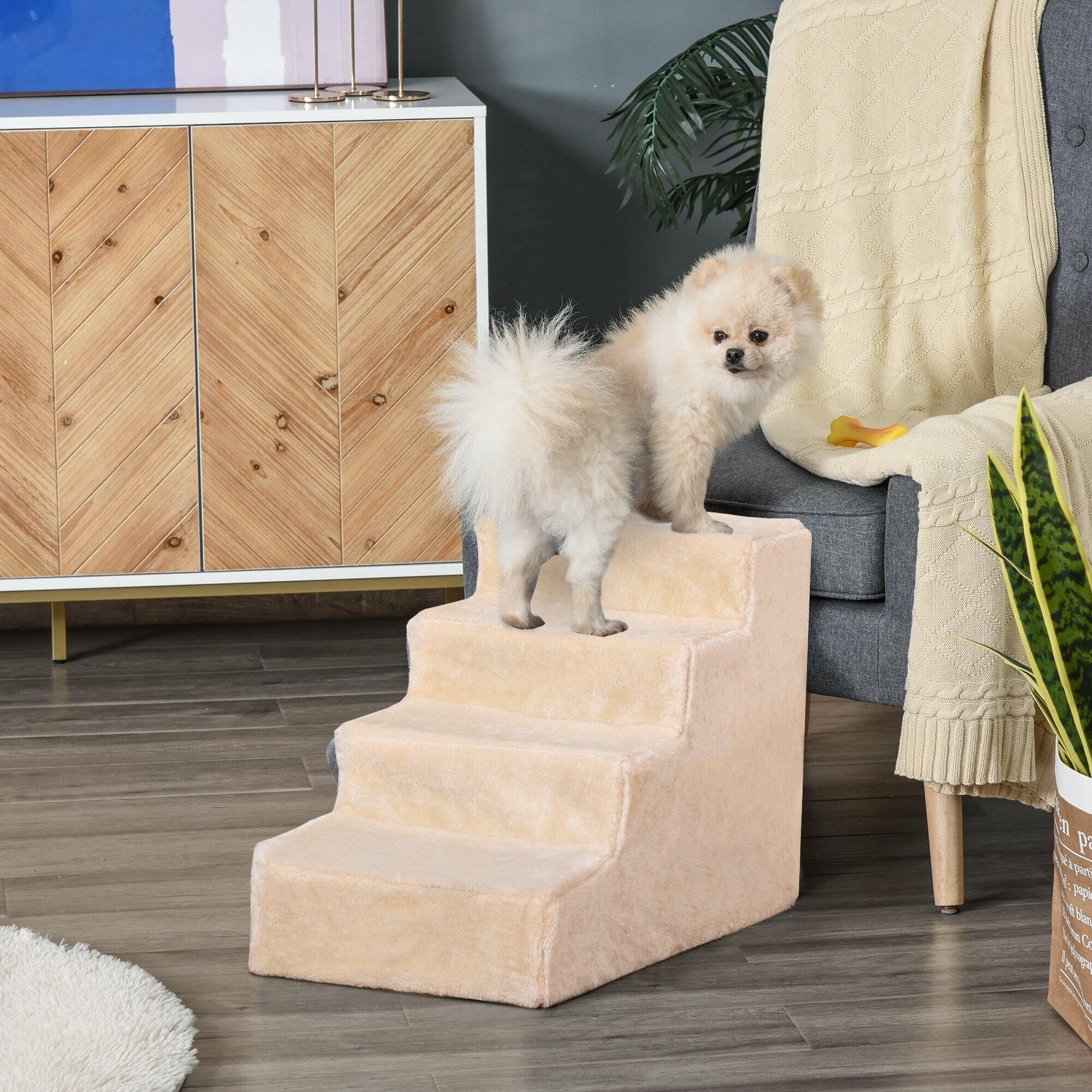 Escalera para Perros PawHut 60x35x44 cm Beige 2/7