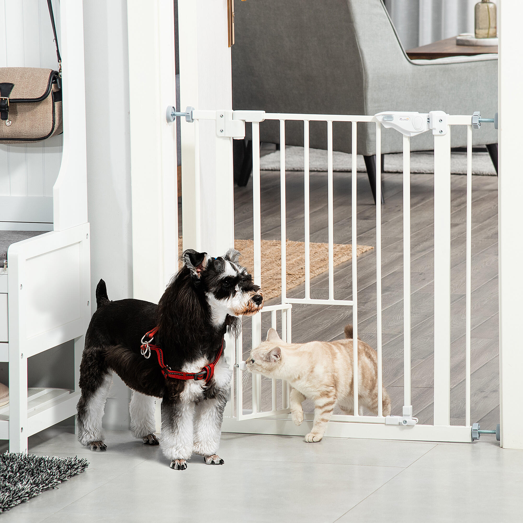 Barreira de Segurança para Cães PawHut 68x76,2 cm Branco 2/7