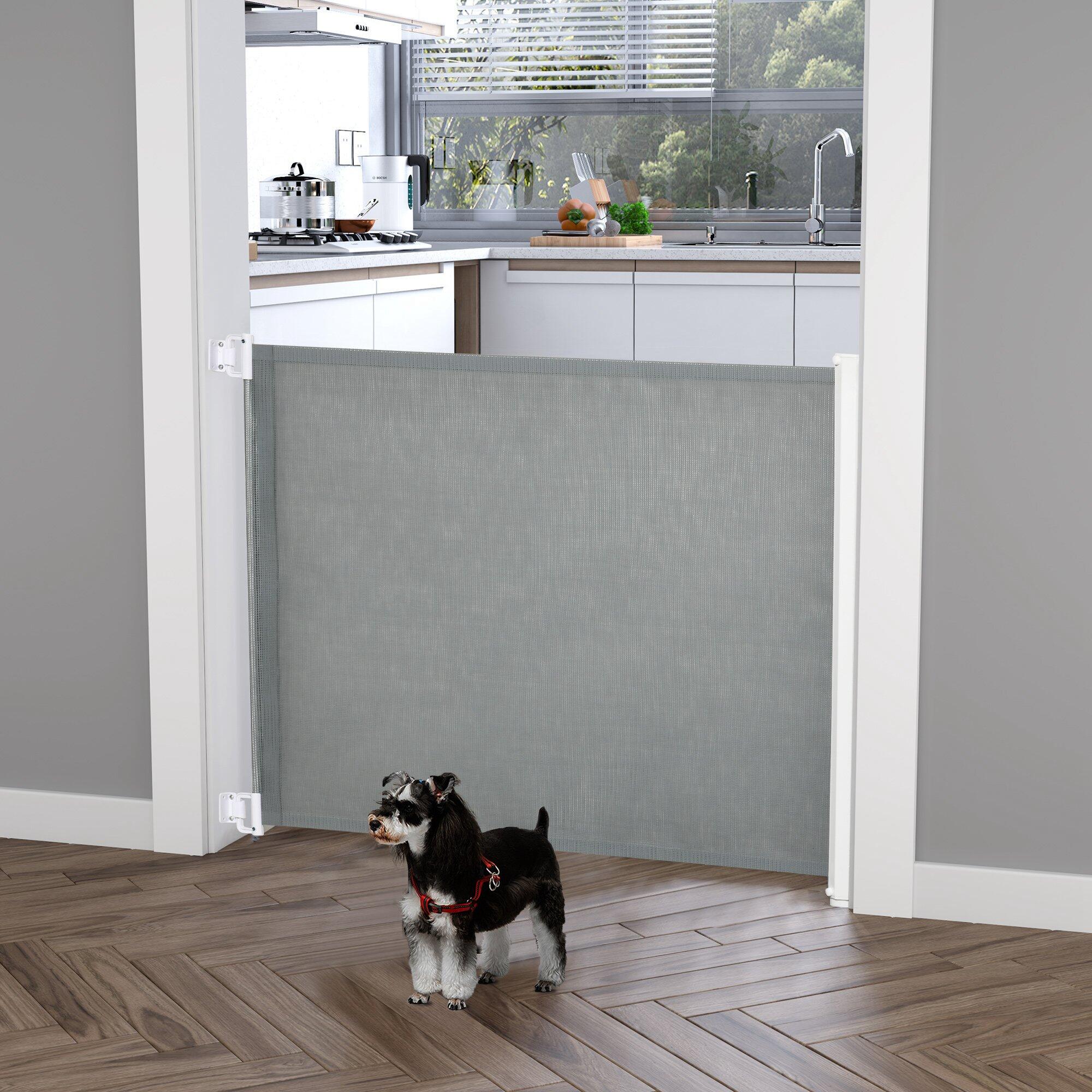 Barreira de Segurança PawHut 115x5.5x82.5 cm Cinzento 2/7