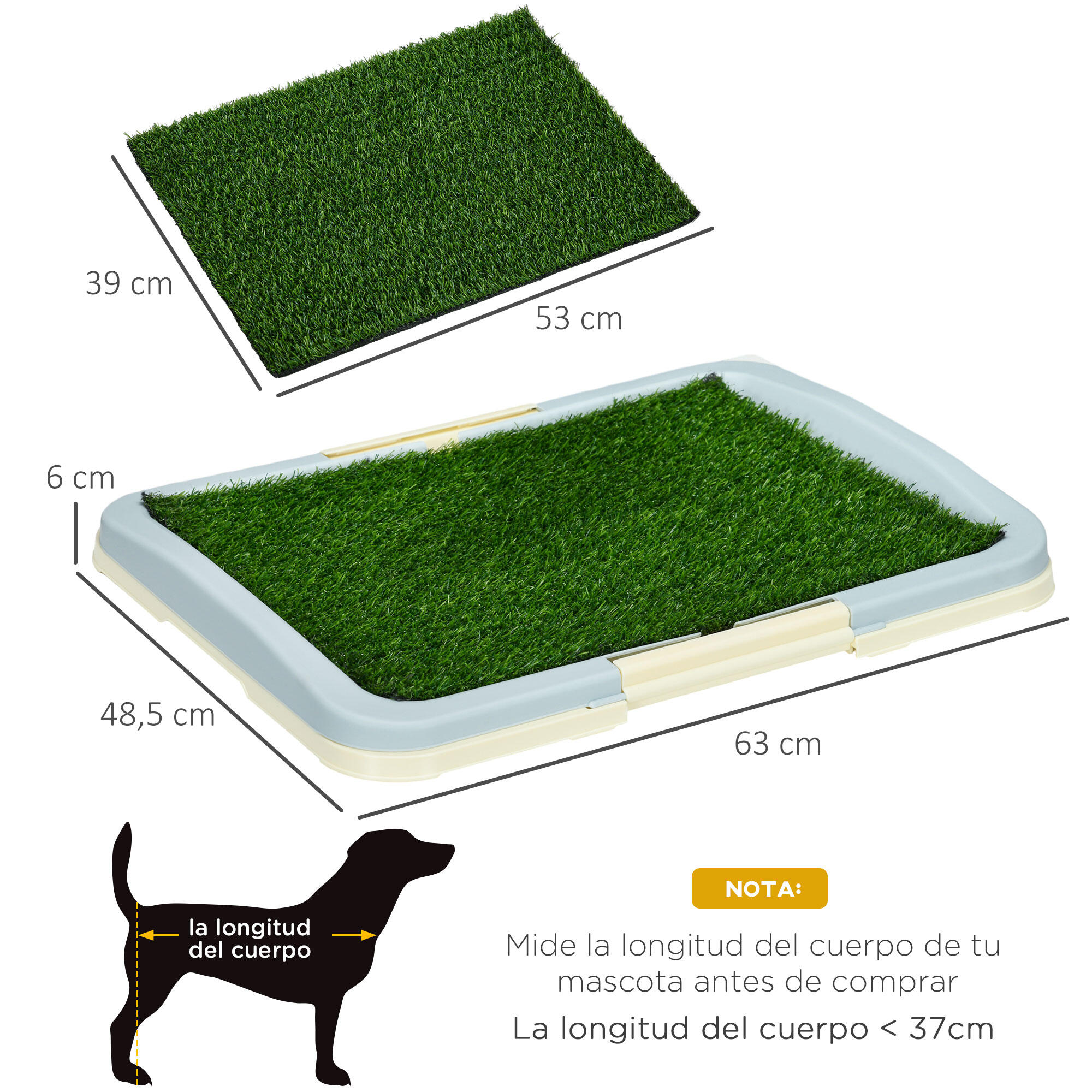 Inodoro para Perros PawHut 63x48.5x6 cm Multicolor 3/7