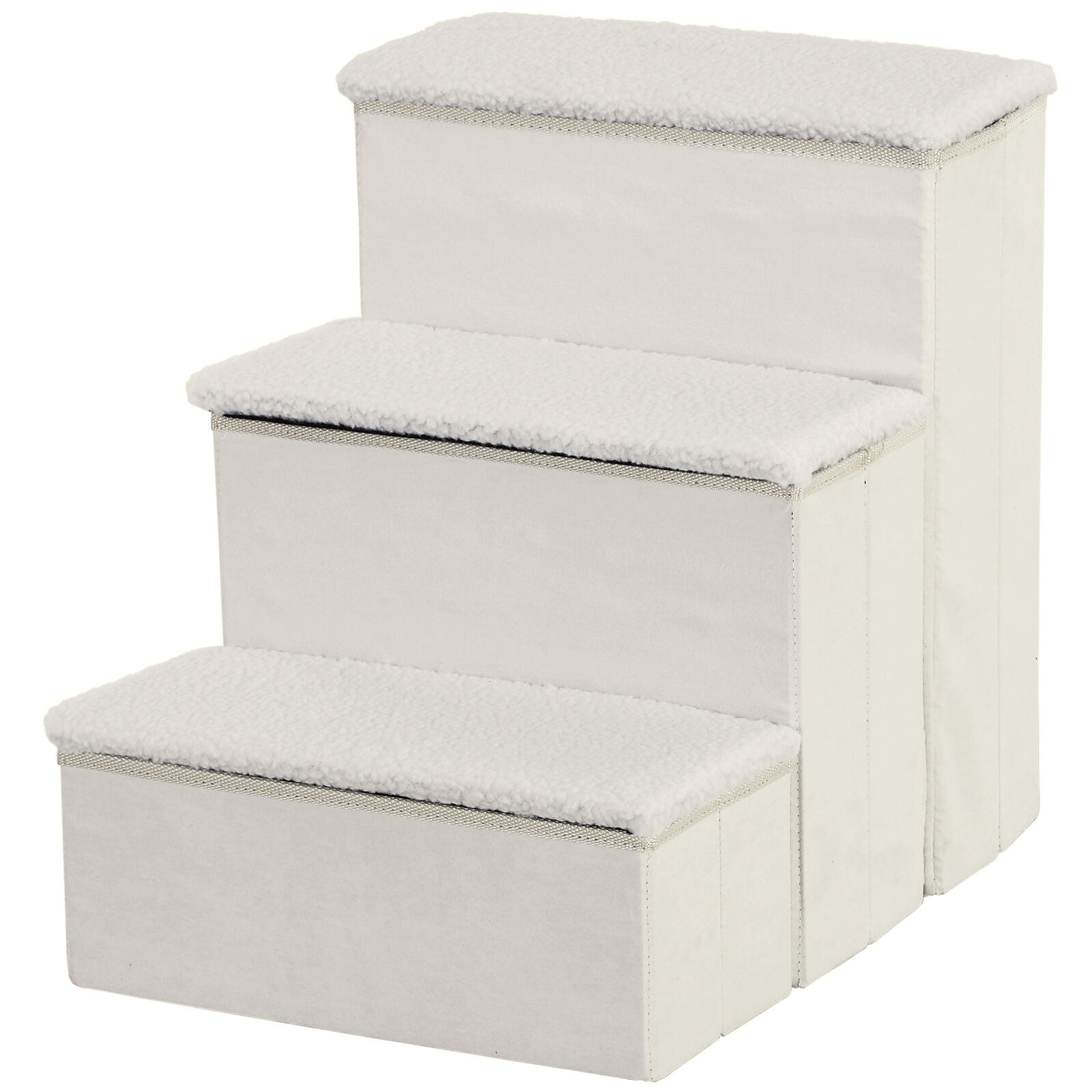 PAWHUT Escada para Animais de Estimação PawHut 40x54x48 cm Branco