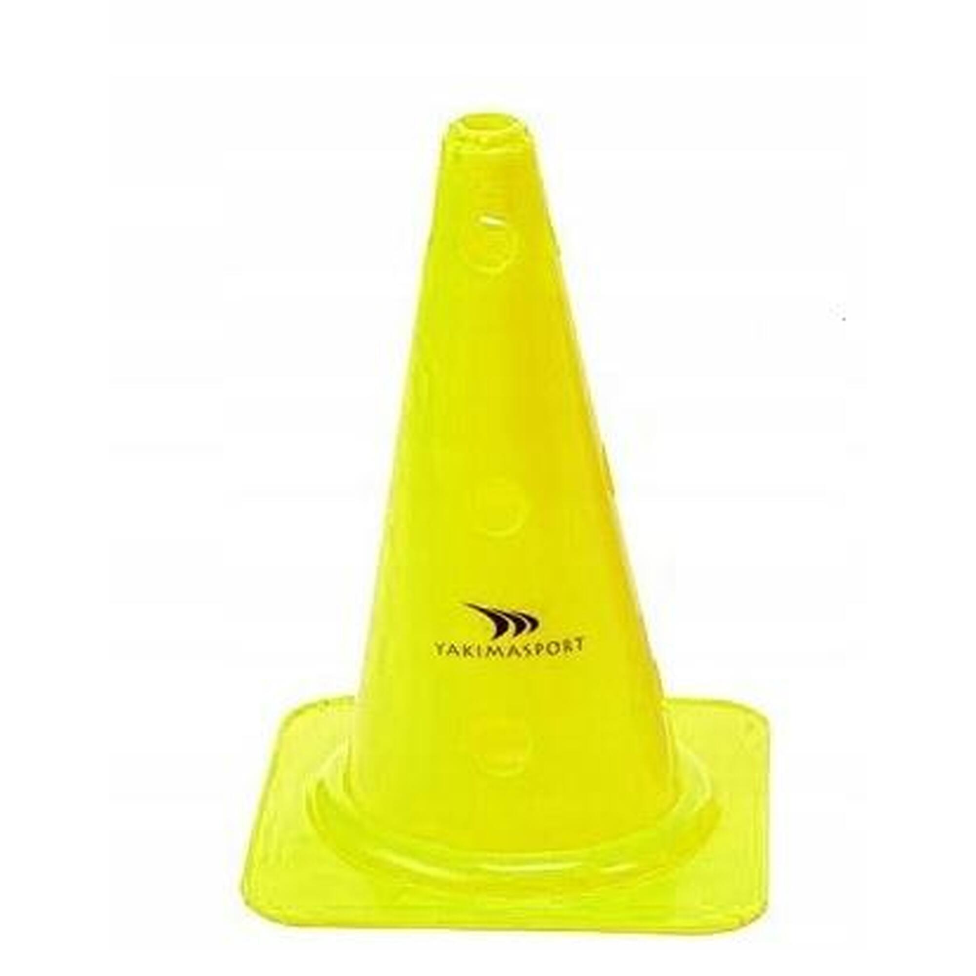 Pachołek wysoki z otworami – 38 cm | żółty | otwory 25mm