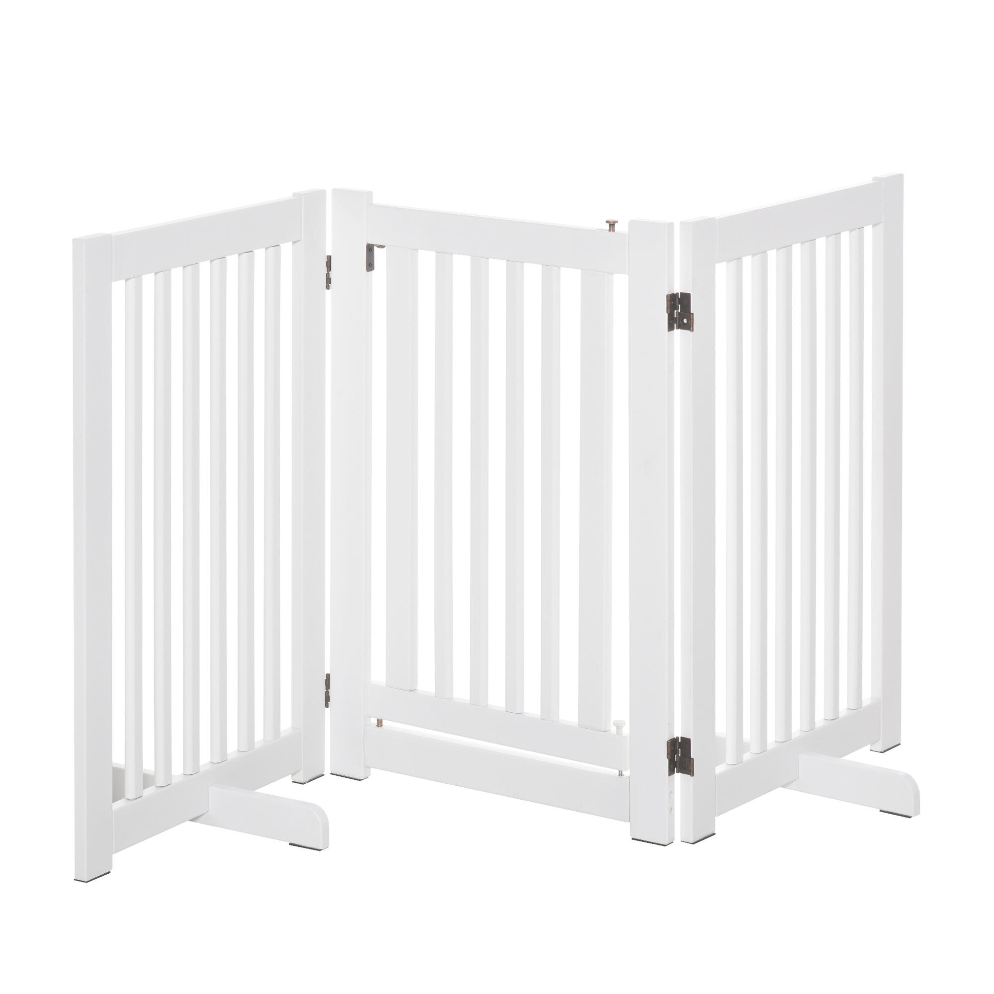 Barreira de segurança cães pawhut 155x35,5x76 cm branco
