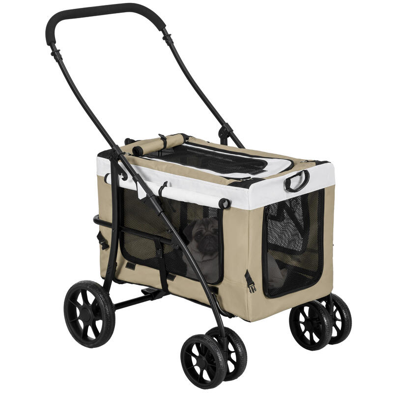 Carrito para Perros PawHut 81x58x97.5 cm Caqui