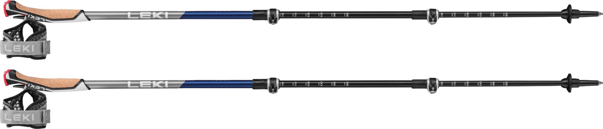 Bâtons de marche nordique Leki Traveller Carbon Bleu/Gris 4/5