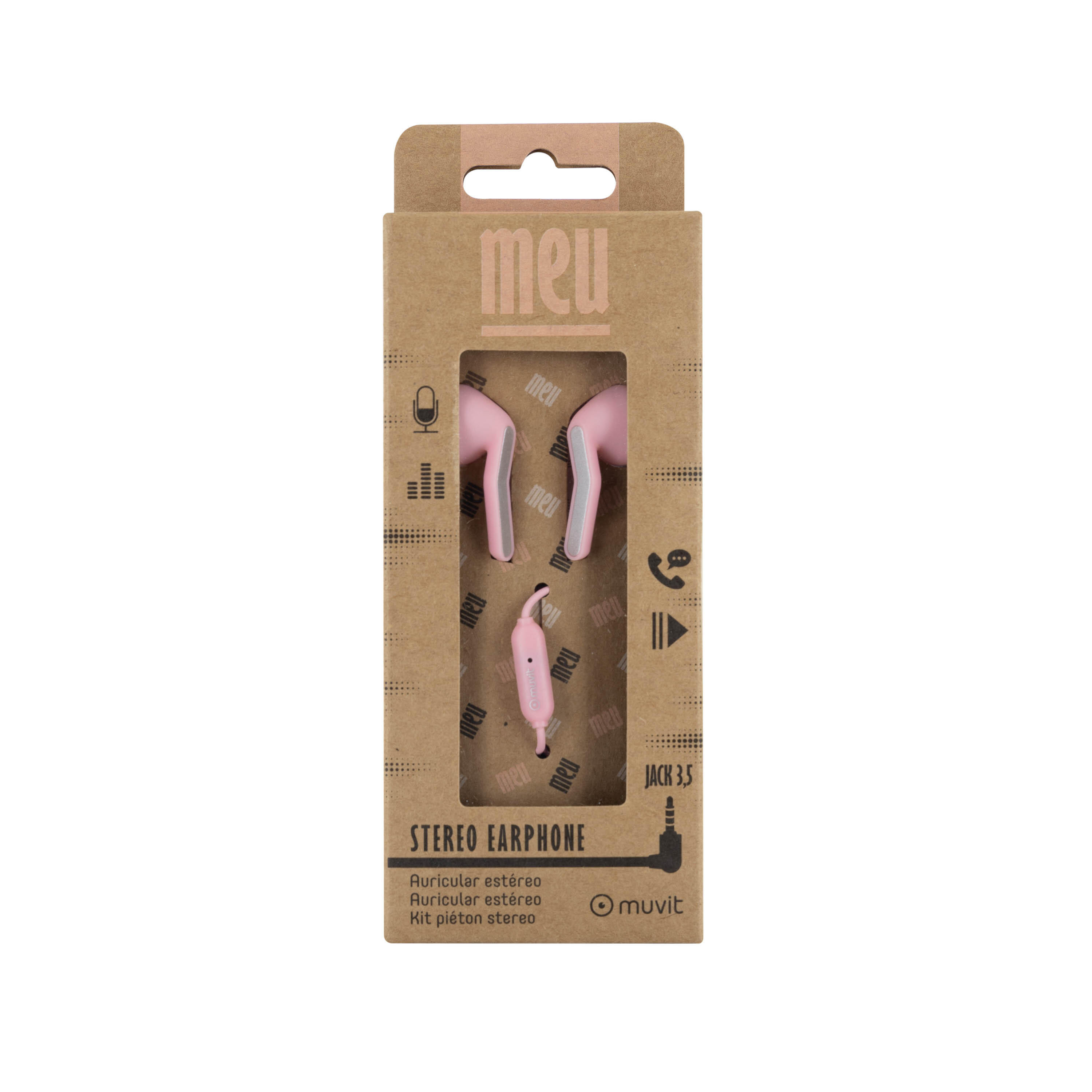 muvit MEU Auscultadores estéreo de 3,5 mm cor-de-rosa 5/5