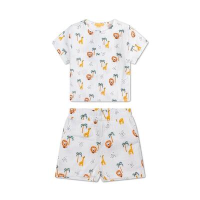 Swim essentials | meerkleurig dieren jongens set strand - muslin - maat 62/68