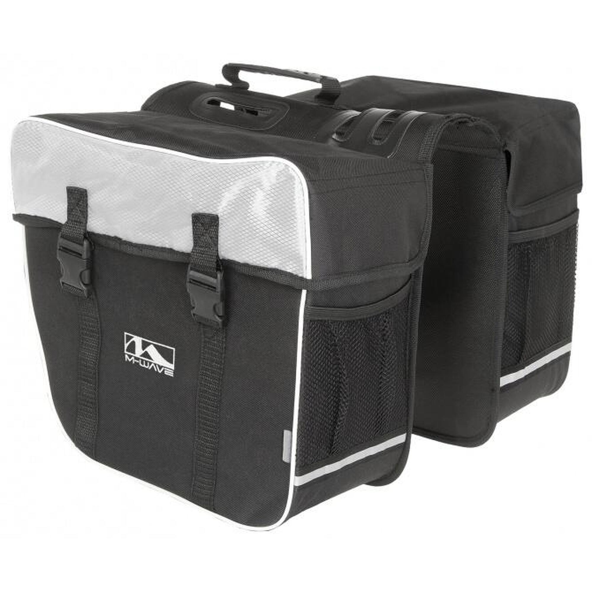 M-wave - M-wave Double Sacoche De Vélo Amsterdam 30l Blanc - Sacoche De Transport - Blanc|noir - 30 L - Decathlon