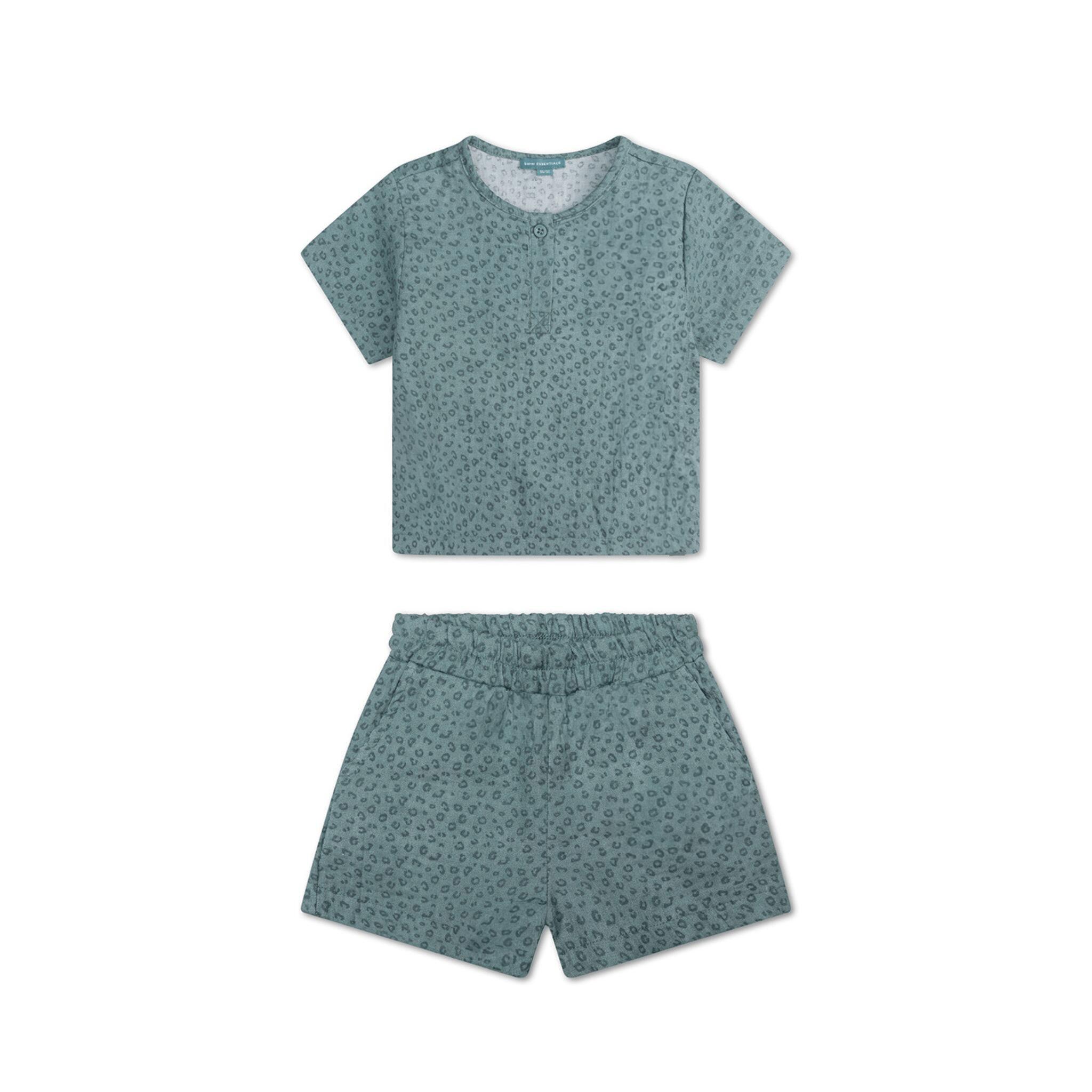 SWIM ESSENTIALS Swim Essentials | Verde Panterato Completo Estivo Bambino – Cotone Organico