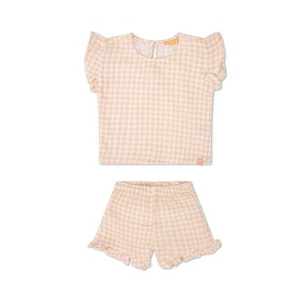 Vêtements de plage fille - Muslin - Orange/Blanc - Sunset Grid - 146/152