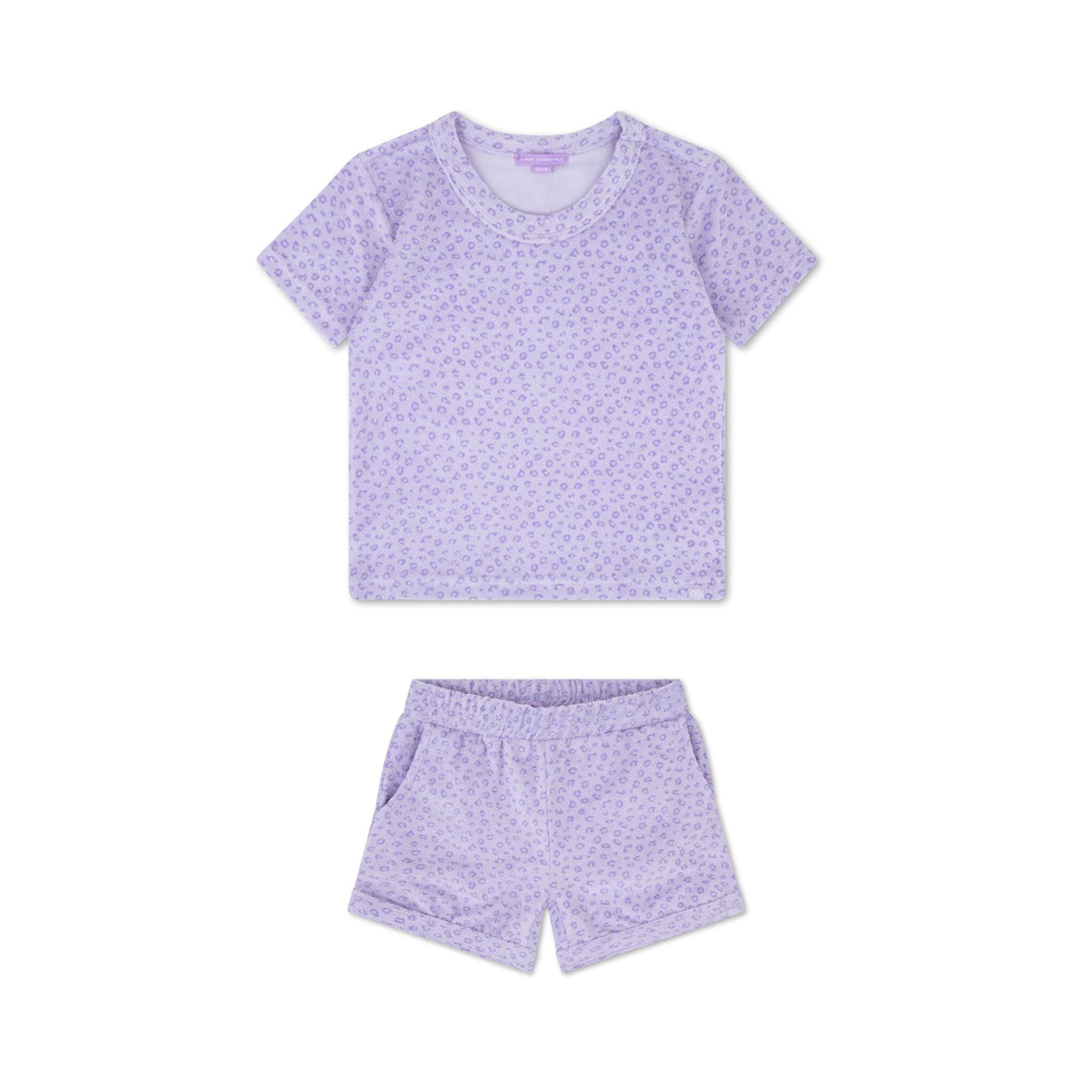 SWIM ESSENTIALS Swim Essentials | Completo Panterato da Spiaggia Lilla per Bambine - Spugna