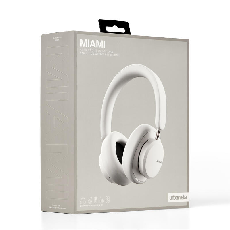 Urbanista Cascos Bluetooth con cancelación de sonido Miami white pearl