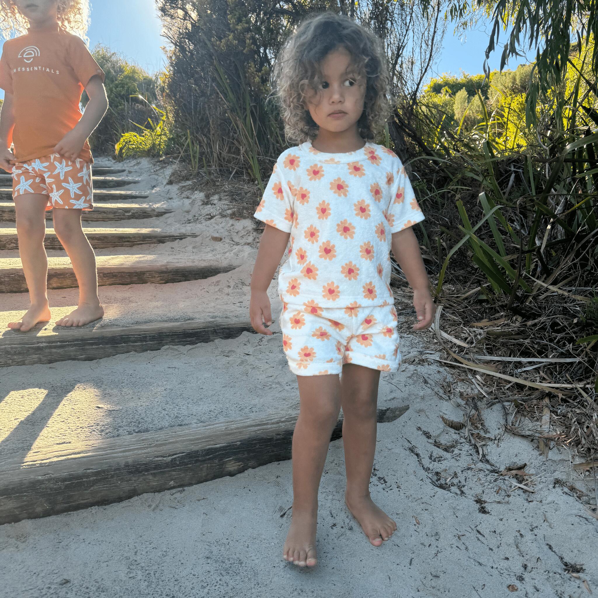 Ropa de playa Niñas 1-2 Años - Terry - Multicolor - Estampado floral - 86/92 2/4