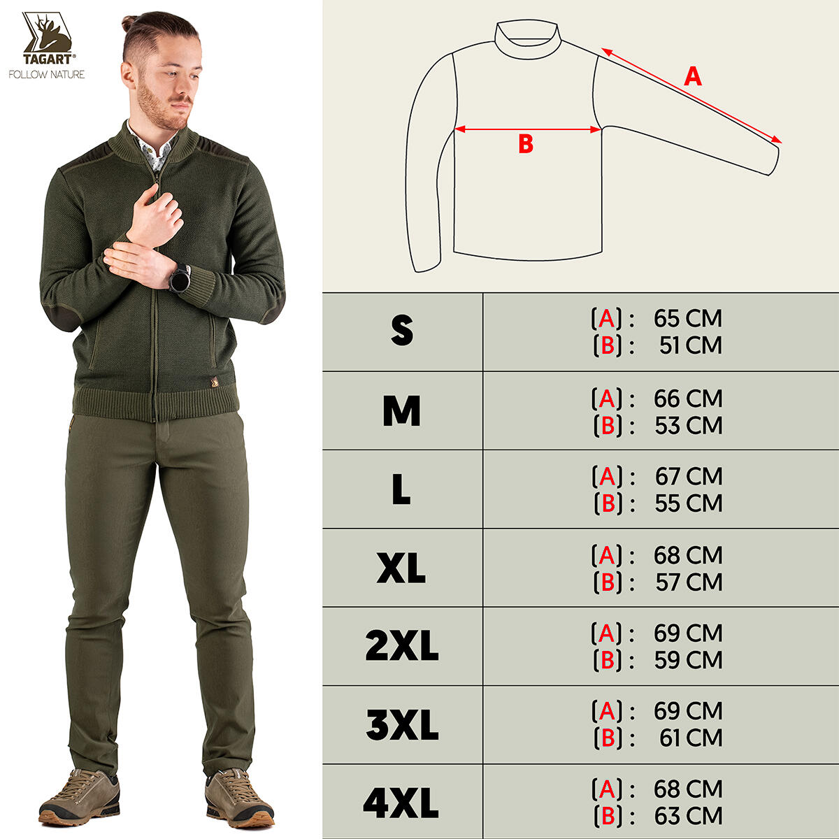Jersey de caza para hombre con cremallera Tagart Belfast verde 2/6