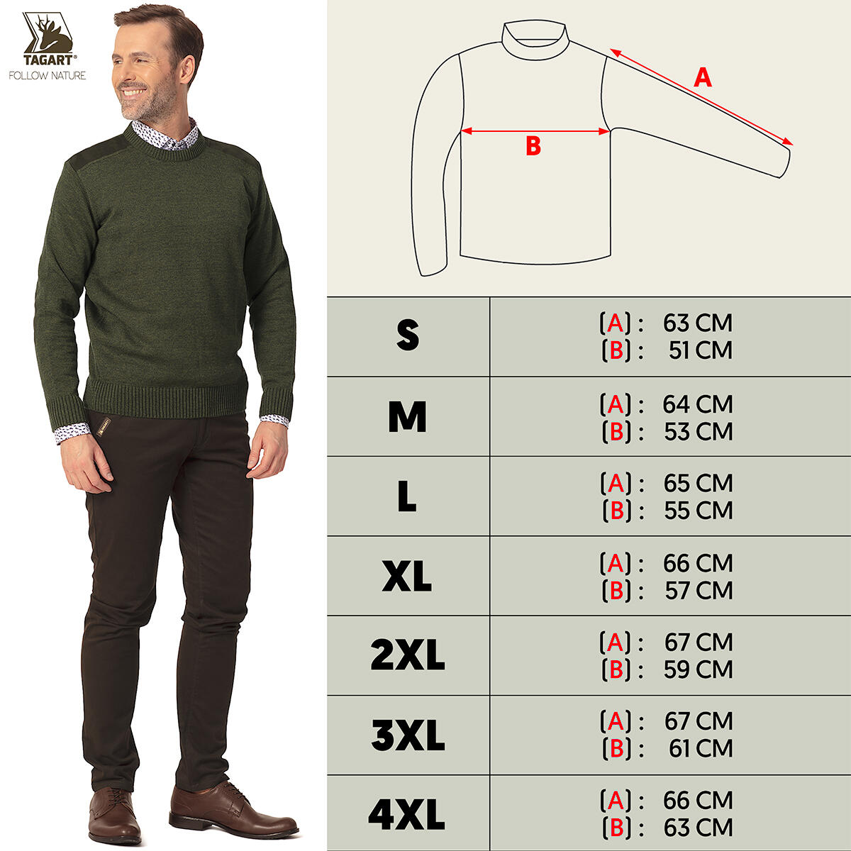Jersey de caza para hombre con lana Tagart Carlos verde 2/5